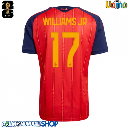 Maglie da calcio Spagna Nico Williams #17 Prima Maglia Mondiali 2026  Manica Corta